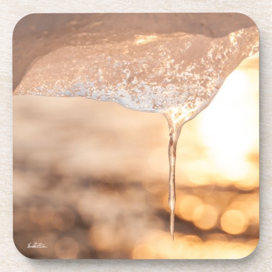 foto zon door het ijs onderzetter (Voorkant)