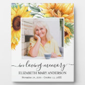 Foto Zonnebloem Bloemstuk Herdenkingstele Fotoplaat (Voorkant)