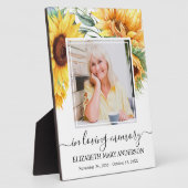 Foto Zonnebloem Bloemstuk Herdenkingstele Fotoplaat (Zijkant)