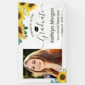 Foto zonnebloem Eucalyptus Leaves Gradution Party Spandoek (Verticaal)