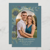 Foto Zonnebloem Land Elegantie Save The Date (Voorkant / Achterkant)