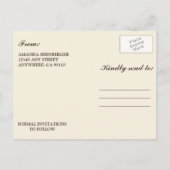 Foto Zonnebloem Rustieke Blauwe Burlap Save The Da Aankondigingskaart (Achterkant)