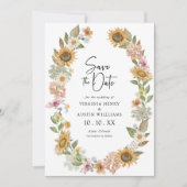 Foto Zonnebloem Save the Date Kaart (Voorkant)