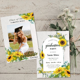 Foto Zonnebloem Script Graduation Party Kaart