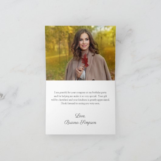 Foto Zonnebloemen String Lights Dank u kaart (Binnen)