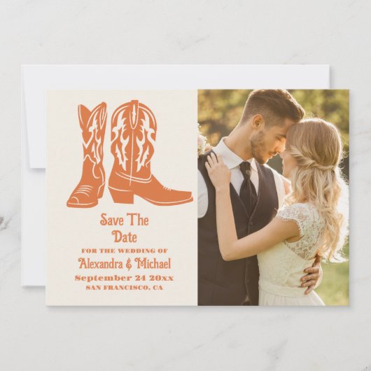 Foto Zuidwestelijke Country Ranch Westerne bruilof Save The Date (Voorkant)