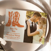 Foto Zuidwestelijke Country Ranch Westerne bruilof Save The Date