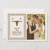 Foto Zuidwestelijke Country Ranch Westerne bruilof Save The Date (Voorkant)