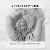Foto Zwangerschap Aankondiging Grootouders te word Wijn Etiket (Enkel label)