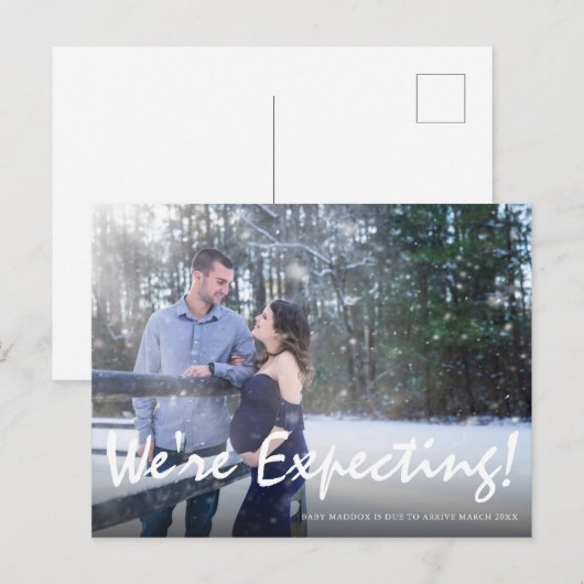 Foto Zwangerschap Aankondiging Kaart (Voorkant / Achterkant)