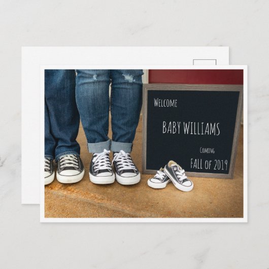 Foto zwangerschap aankondiging met krijtbord
 (Voorkant / Achterkant)