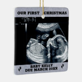 foto Zwangerschap Aankondiging verwacht ouders Keramisch Ornament (Rechts)