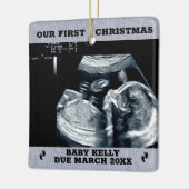 foto Zwangerschap Aankondiging verwacht ouders Keramisch Ornament (Links)