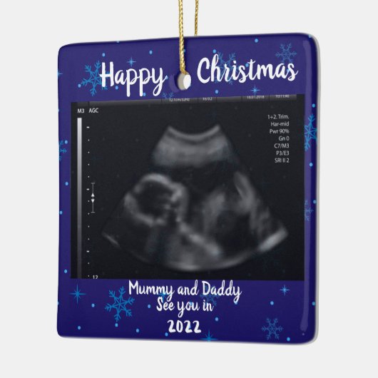 foto Zwangerschap Aankondiging verwachting ouder 2 Keramisch Ornament (Links)