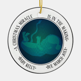 Foto Zwangerschap Aankondiging voor verwacht ouder Keramisch Ornament