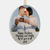 Foto Zwangerschap Aankondiging voor verwacht ouder Keramisch Ornament (Rechts)