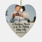 Foto Zwangerschap Aankondiging voor verwacht ouder Keramisch Ornament (Rechts)