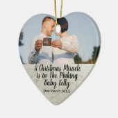 Foto Zwangerschap Aankondiging voor verwacht ouder Keramisch Ornament (Links)