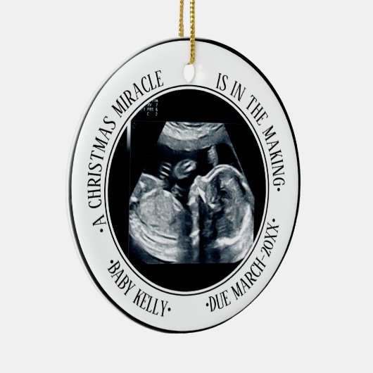 Foto Zwangerschap Aankondiging voor verwacht ouder Keramisch Ornament (Rechts)