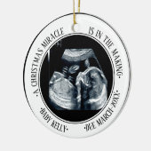 Foto Zwangerschap Aankondiging voor verwacht ouder Keramisch Ornament (Links)