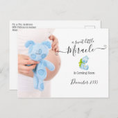 Foto Zwangerschap Aankondiging | Zoete mirakel Briefkaart (Voorkant / Achterkant)