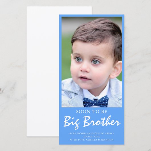 Foto Zwangerschap Big Brother Blue Aankondiging (Voorkant / Achterkant)