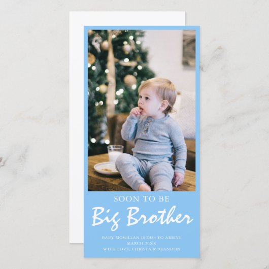 Foto Zwangerschap Big Brother Blue Aankondiging (Voorkant / Achterkant)