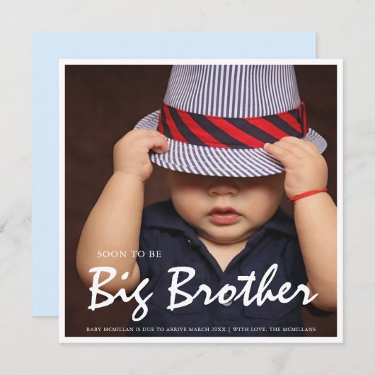 Foto Zwangerschap Big Brother Blue Aankondiging (Voorkant / Achterkant)