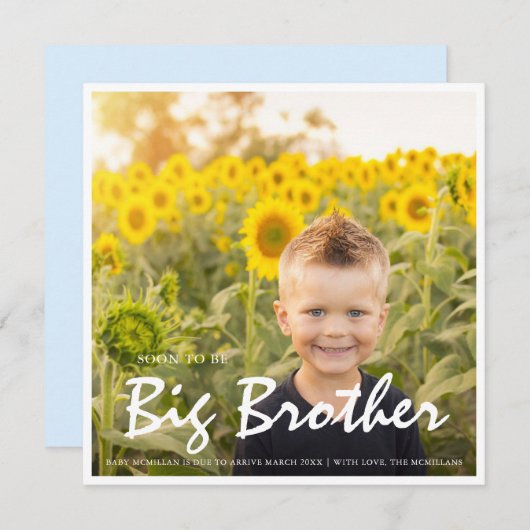 Foto Zwangerschap Big Brother Blue Aankondiging (Voorkant / Achterkant)