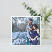 Foto Zwangerschap Binnenkort komt Roze Baby Aankon Aankondiging (Staand voorkant)