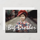 Foto Zwangerschap Grote broer Modern Aankondiging (Voorkant / Achterkant)
