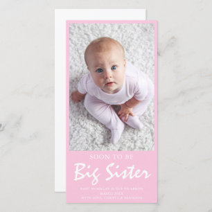 Foto Zwangerschap Grote zuster Roze aankondiging