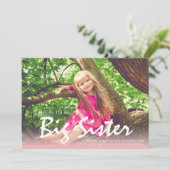 Foto Zwangerschap Grote zuster Roze aankondiging (Staand voorkant)