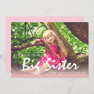 Foto Zwangerschap Grote zuster Roze aankondiging