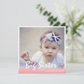 Foto Zwangerschap Grote zuster Roze aankondiging (Staand voorkant)