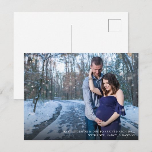 Foto Zwangerschap Moderne Aankondiging Briefkaart (Voorkant / Achterkant)