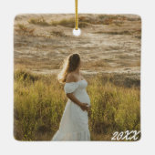 Foto Zwangerschap to Mom-be Keramisch Ornament (Achterkant)