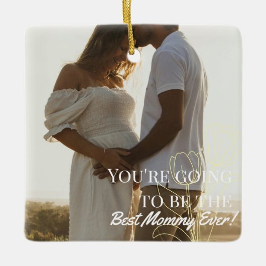 Foto Zwangerschap to Mom-be Keramisch Ornament (Voorkant)
