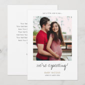 Foto Zwangerschapsaankondiging Kaart met gouden te (Voorkant / Achterkant)
