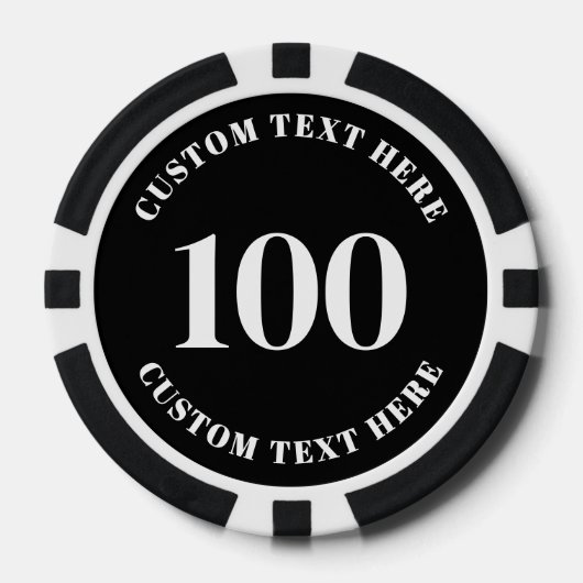 Foto zwart 100 genummerd poker chips (Voorkant)
