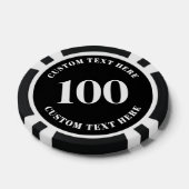 Foto zwart 100 genummerd poker chips (Enkel)