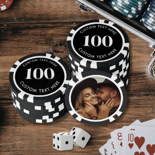 Foto Zwart 100 Genummerd Poker Chips