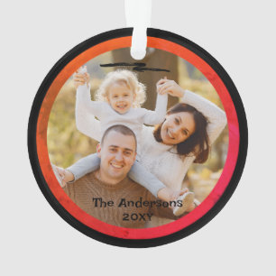 Foto Zwart en Sinaasappel Volle Maan Happy Hallowe Ornament