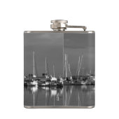 foto zwart en wit, boten heupfles (Achterkant)