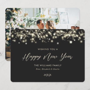 Foto Zwart Gelukkig Nieuwjaar Kaart