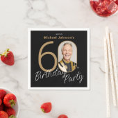 Foto Zwart Goud 60e verjaardag Servet (Insitu)