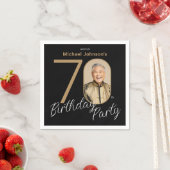 Foto Zwart Goud 70e verjaardag Servet (Insitu)