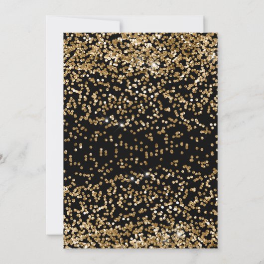 Foto Zwart Goud Kinder Meisje 18e Verjaardagsfeest Kaart (Achterkant)