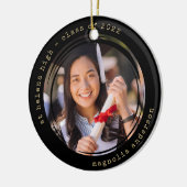 Foto Zwart Goud School College Afstuderen Keramisch Ornament (Links)