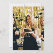 Foto Zwart Goud Typografie Vijftig 50ste Verjaarda Kaart (Achterkant)